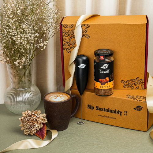 Caffeine Carnival box – 1 standard jar with a Mug and a frother